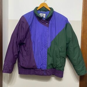 The Company Store Puffer Jacket - Purple Blue and Green like new